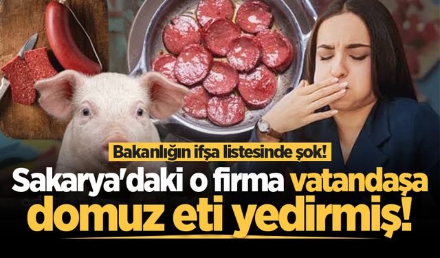 Bakanlığın ifşa listesinde şok! Sakarya'daki o firma vatandaşa domuz eti yedirmiş!