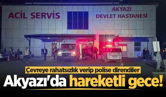 Akyazı'da hareketli gece! Çevreye rahatsızlık verip polise direnen 2 kişi gözaltına alındı