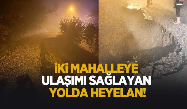 Şerefiye ile Merkez Yeniköy yolunda heyelan