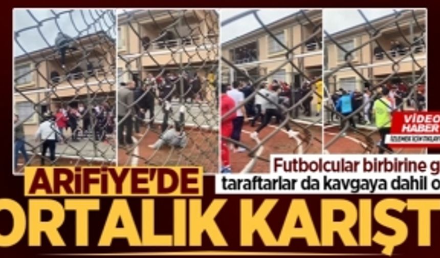 Arifiye'de ortalık karıştı: Futbolcular birbirine girdi!