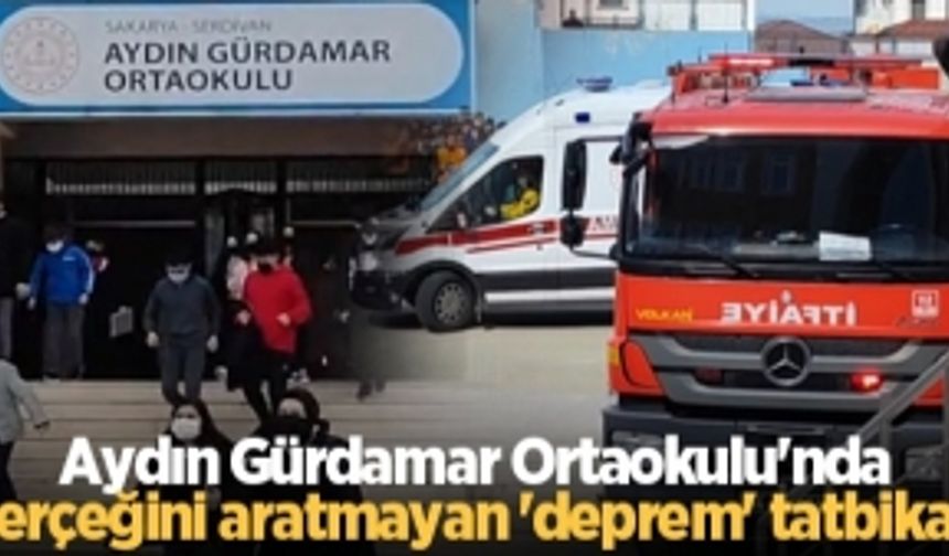 Aydın Gürdamar Ortaokulu'nda gerçeğini aratmayan 'deprem' tatbikatı