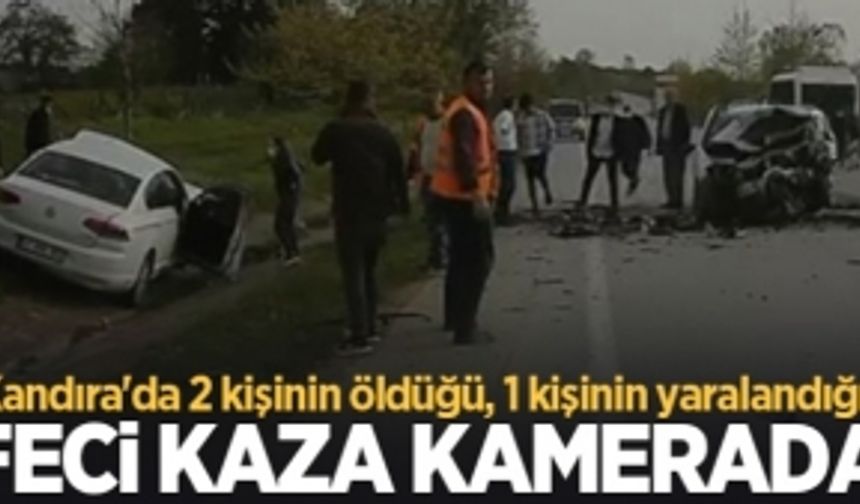 Kandıra'da 2 kişinin öldüğü, 1 kişinin yaralandığı feci kaza kamerada!