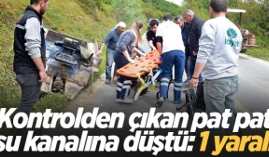 Kontrolden çıkan pat pat su kanalına düştü: 1 yaralı