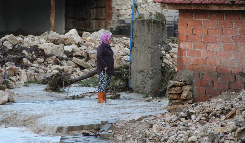 Sel felaketinde 3 ev yıkıldı, çok sayıda hayvan telef oldu