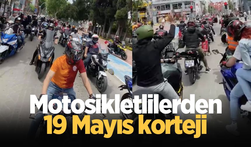 Sakarya'da motosikletlilerden 19 Mayıs korteji