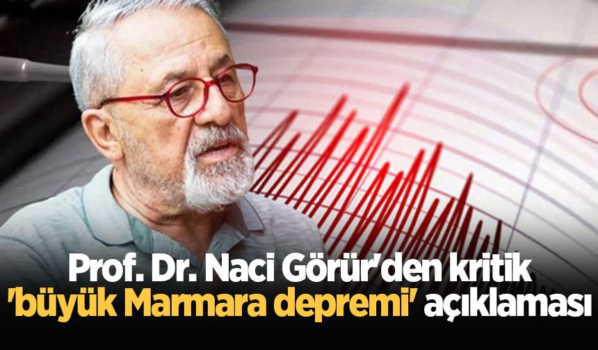 Prof. Dr. Naci Görür'den kritik 'büyük Marmara depremi' açıklaması