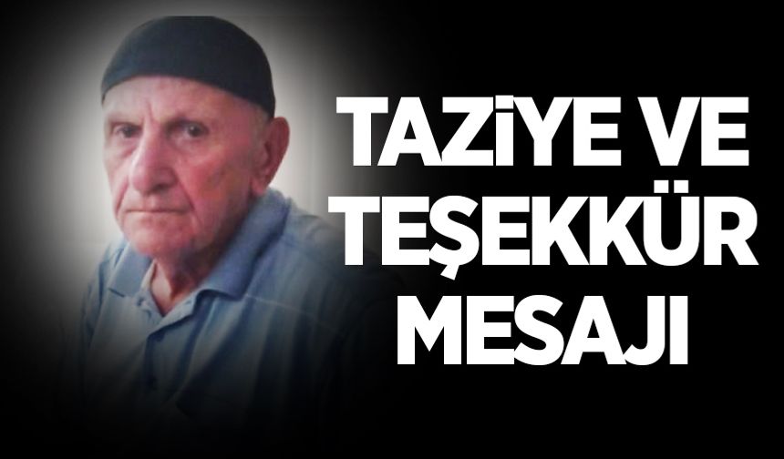 Eryılmaz ailesinden taziye teşekkür mesajı