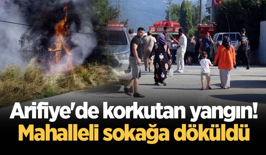 Arifiye'de korkutan yangın! Mahalleli sokağa döküldü