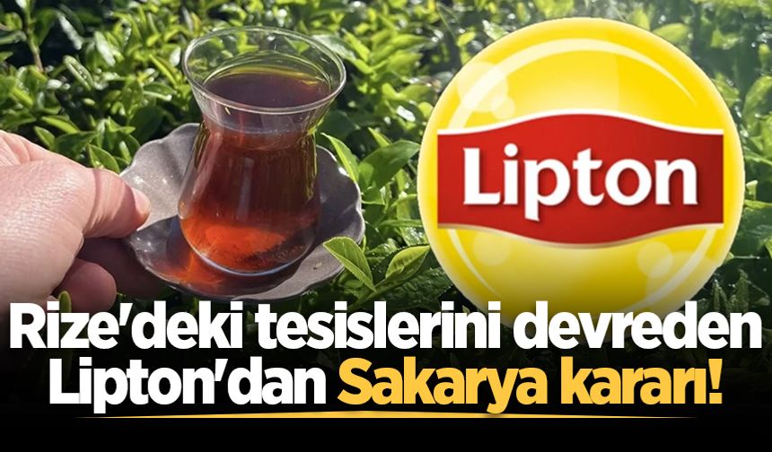 Rize'deki tesislerini devreden Lipton'dan Sakarya kararı!