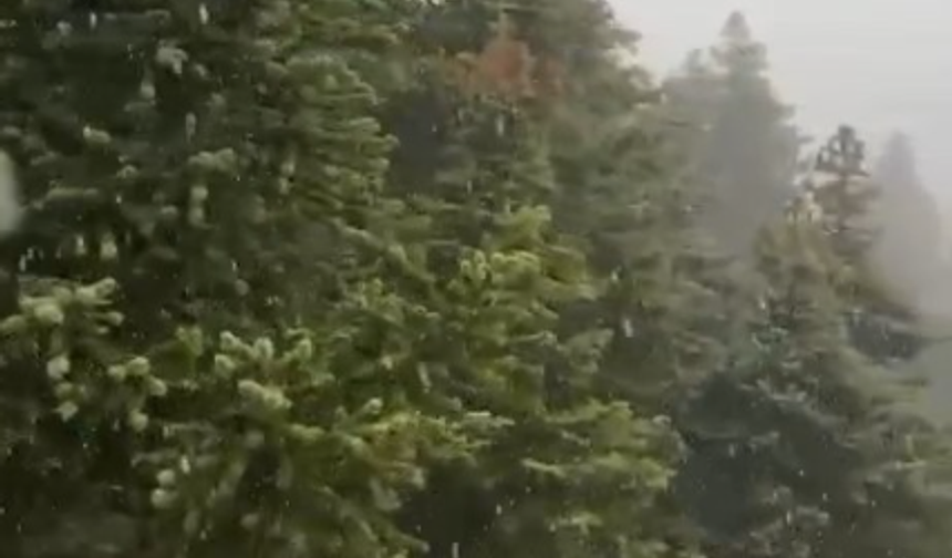 Uludağ'a mevsimin ilk karı düştü
