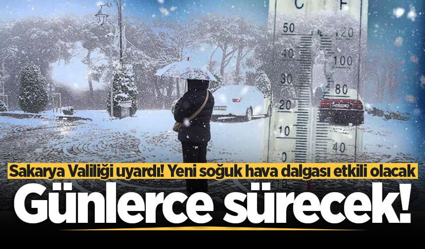 Sakarya Valiliği uyardı! Yeni soğuk hava dalgası etkili olacak: Günlerce sürecek!