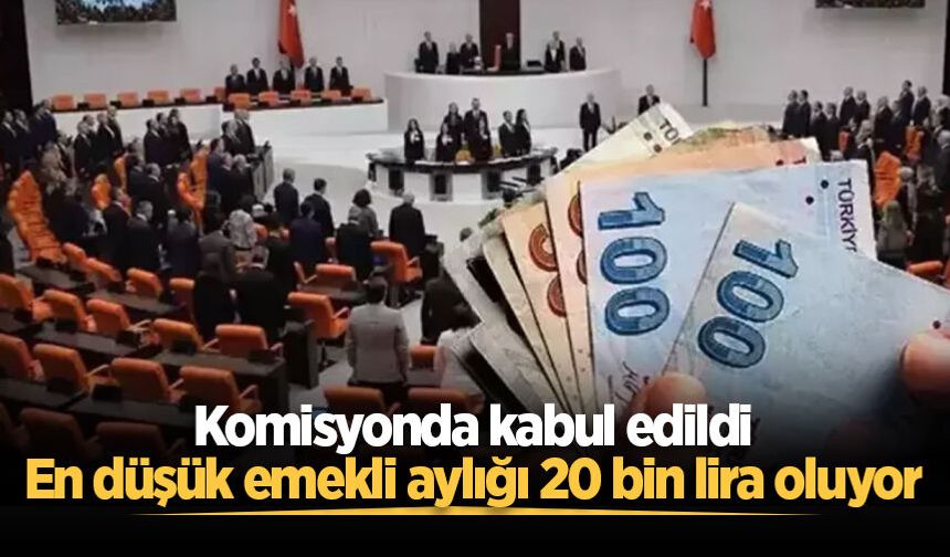 Komisyonda kabul edildi: En düşük emekli aylığı 20 bin lira oluyor