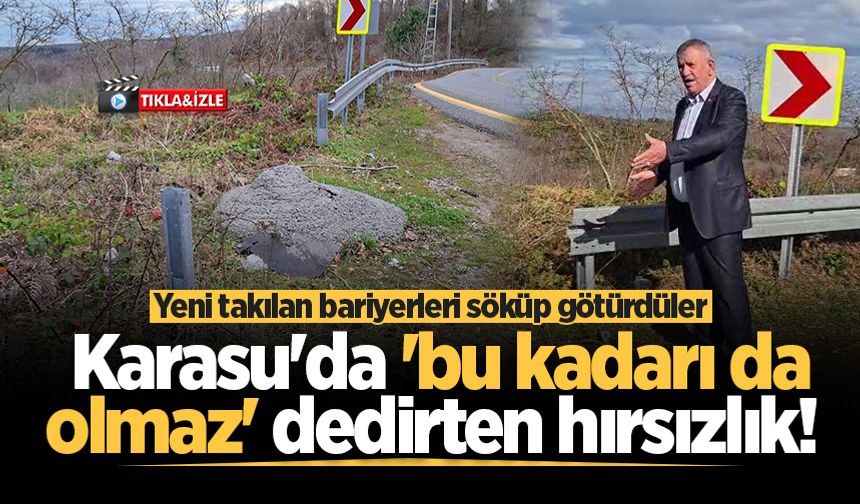 Karasu'da 'bu kadarı da olmaz' dedirten hırsızlık! Yeni takılan bariyerleri söküp götürdüler