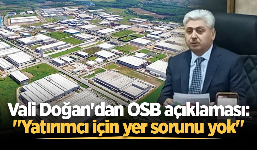 Vali Doğan'dan OSB açıklaması: "Yatırımcı için yer sorunu yok"