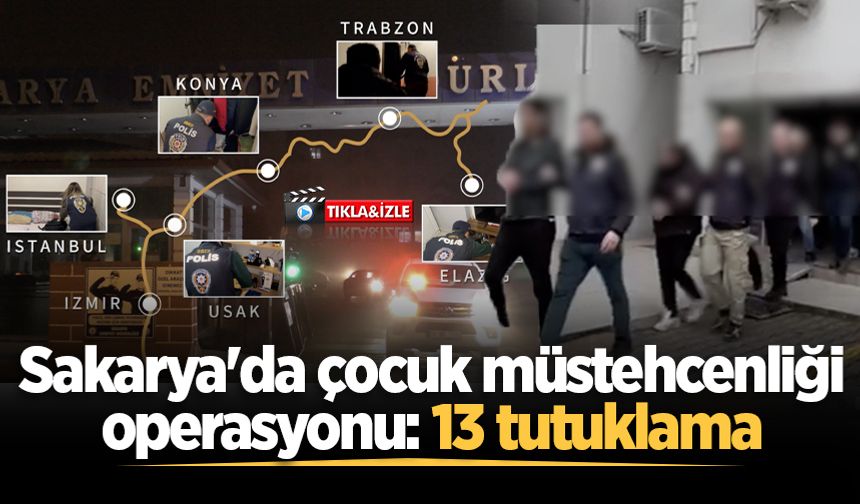 Sakarya'da çocuk müstehcenliği operasyonu: 13 tutuklama