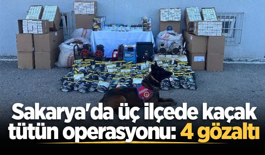 Sakarya'da üç ilçede kaçak tütün operasyonu: 4 gözaltı