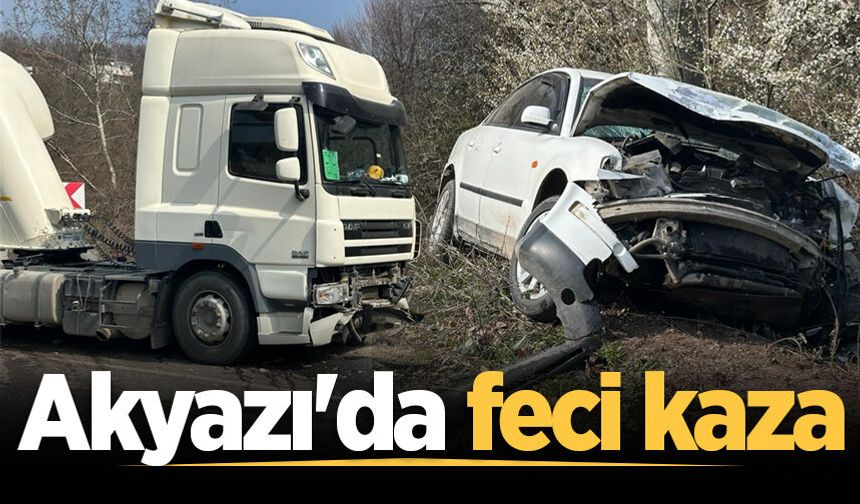 Akyazı'da otomobil ile tanker çarpıştı