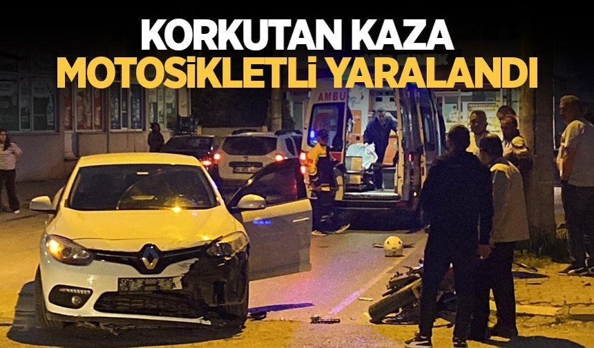 Akyazı'da motosiklet ile otomobil çarpıştı: 1 kişi yaralandı
