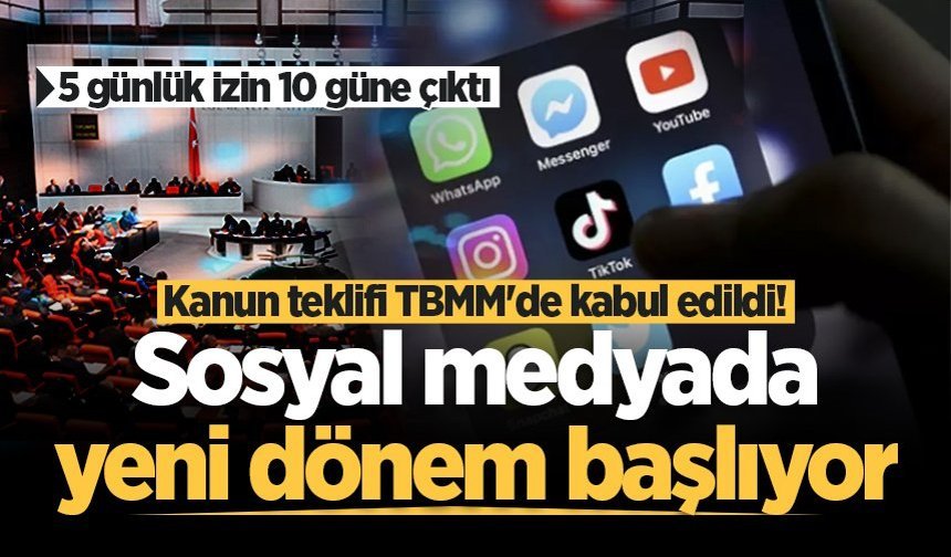 Kanun teklifi TBMM'de kabul edildi! Sosyal medyada yeni dönem başlıyor