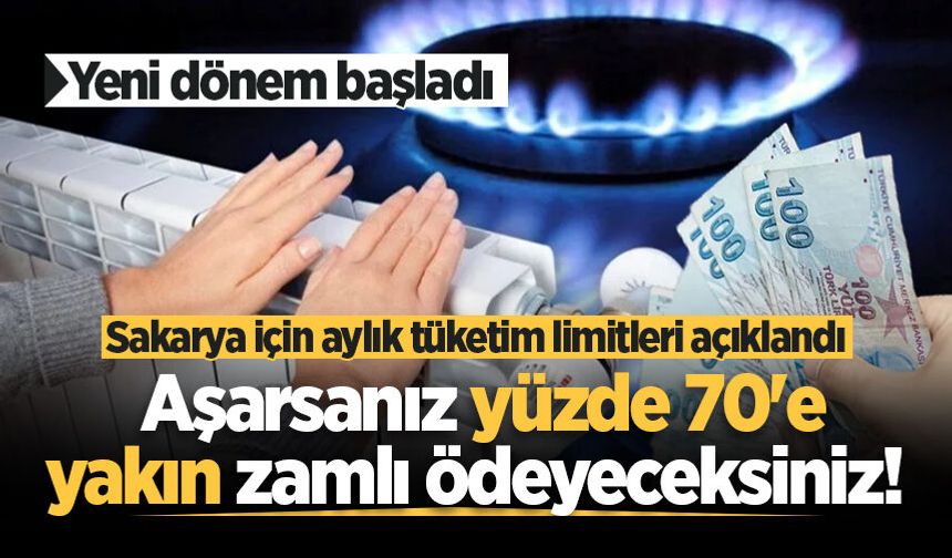 Sakarya için aylık tüketim limitleri açıklandı! Aşarsanız yüzde 70'e yakın zamlı ödeyeceksiniz