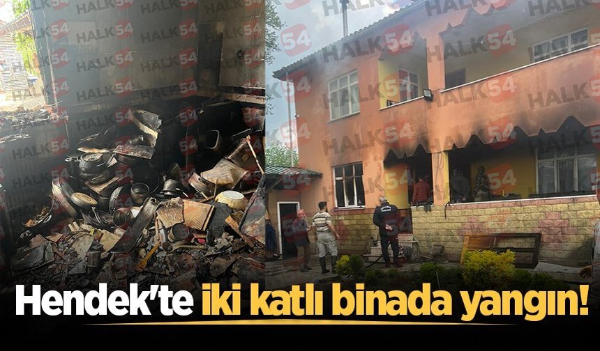 Hendek'te iki katlı binada yangın!