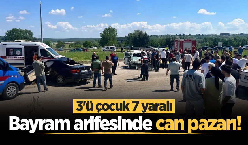 Bayram arifesinde can pazarı! Kaynarca'da iki otomobil çarpıştı: 3'ü çocuk 7 yaralı