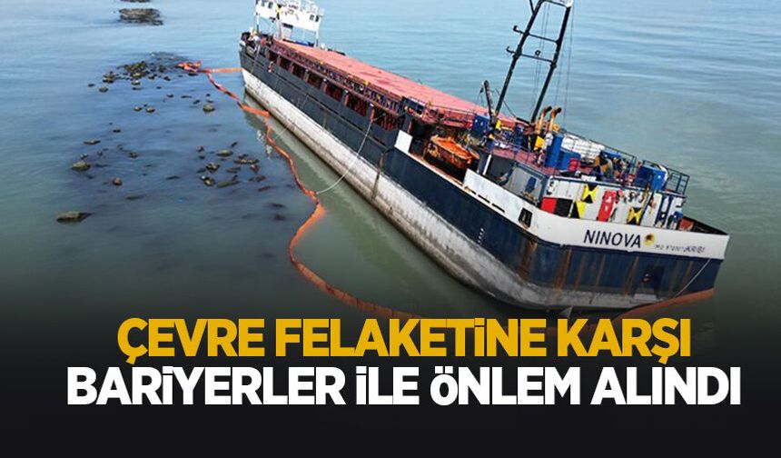 Karaya oturan gemiden yakıt sızıntısına karşı bariyerli önlem