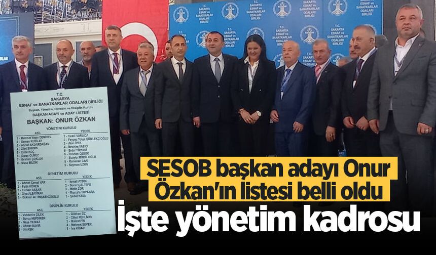 Onur Özkan’ın SESOB aday listesi belli oldu: İşte yönetim kadrosu