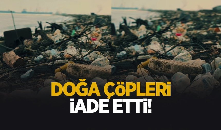 Karadeniz'de fırtına sonrası sahilde çöp temizliği