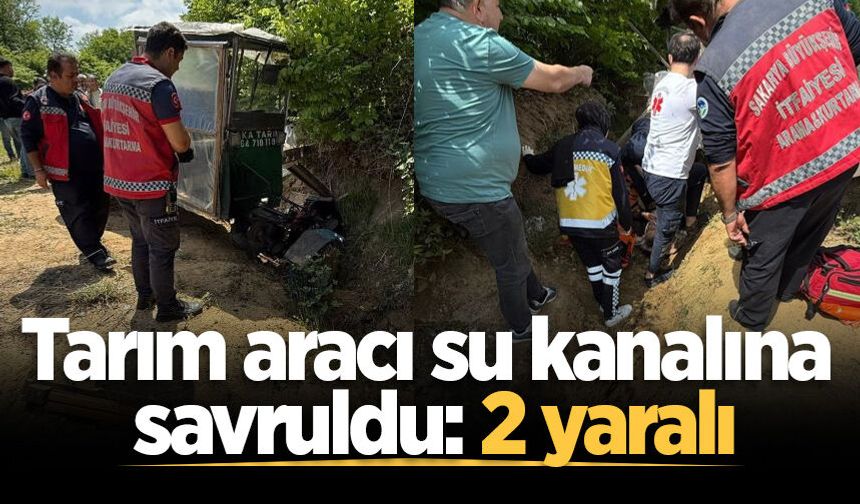 Kaynarca'da tarım aracı su kanalına savruldu: 2 yaralı