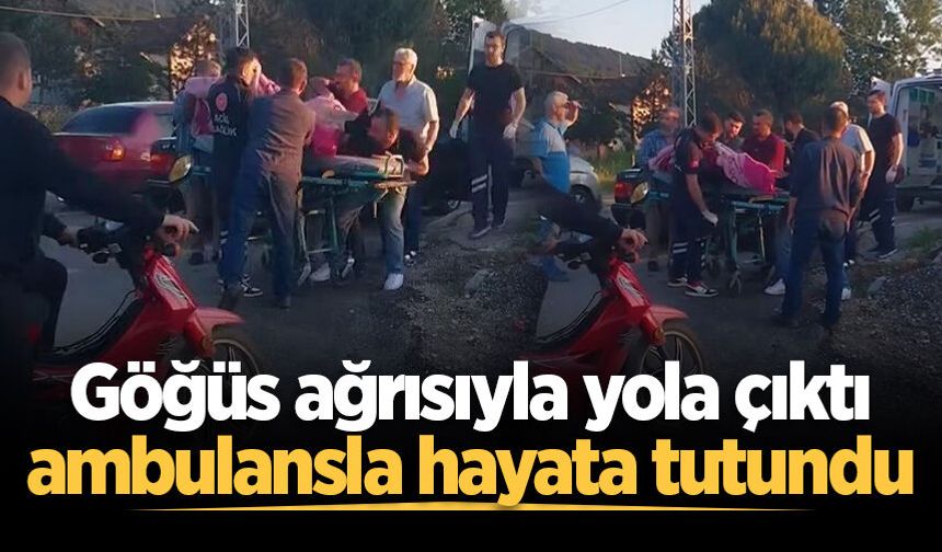 Göğüs ağrısıyla yola çıktı, ambulansla hayata tutundu