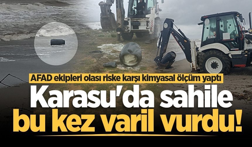 Karasu'da sahile bu kez varil vurdu!