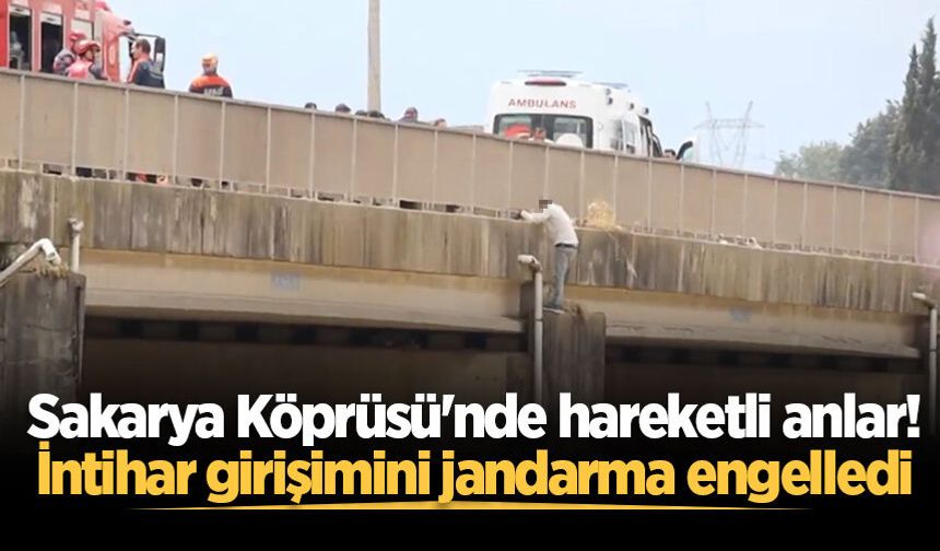 Sakarya Köprüsü'nde hareketli anlar! İntihar girişimini jandarma engelledi