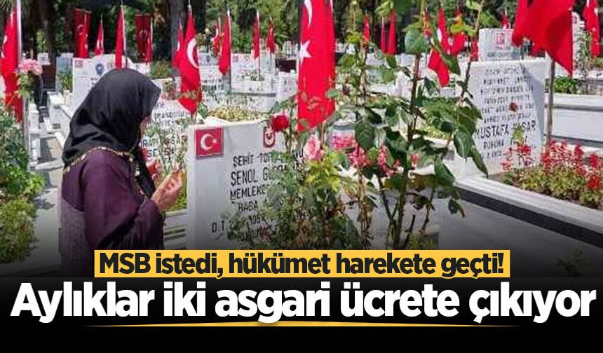Şehit yakınları için yeni düzenleme! Aylıklar iki asgari ücrete çıkarılacak