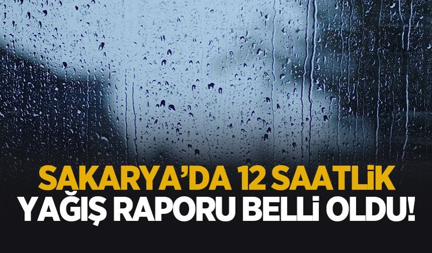 Sakarya'nın 12 saatlik yağış raporu