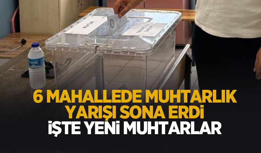 6 ilçede seçim yapılmıştı; İşte yeni muhtarlar