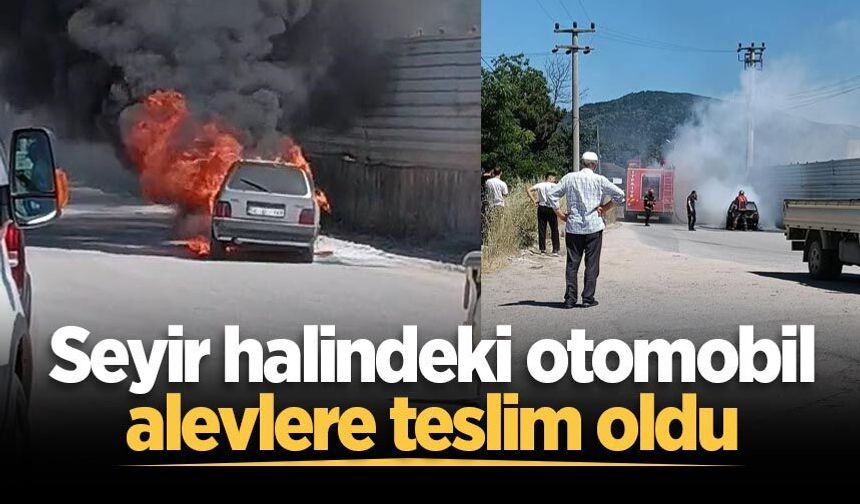 Arifiye'de seyir halindeki otomobil alevlere teslim oldu