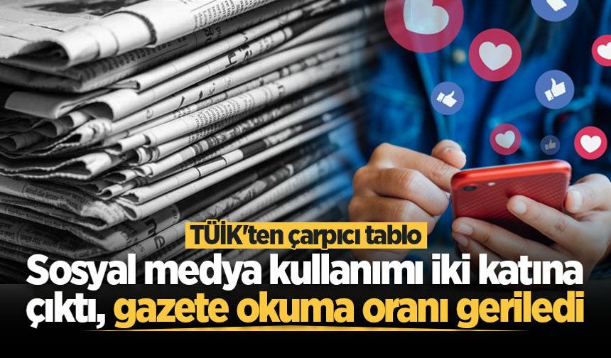 TÜİK'ten çarpıcı tablo: Sosyal medya kullanımı iki katına çıktı, gazete okuma oranı geriledi