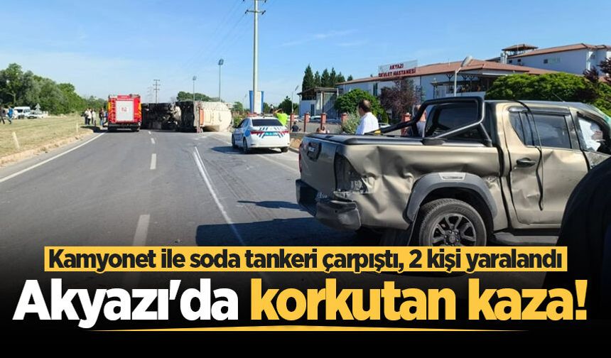 Akyazı'da korkutan kaza: 2 yaralı