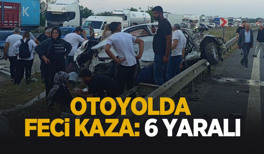 Otoyolda feci kaza