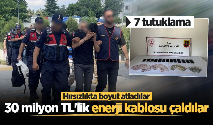 Hırsızlıkta boyut atladılar: 30 milyon TL'lik enerji kablosu çaldılar: 7 tutuklama