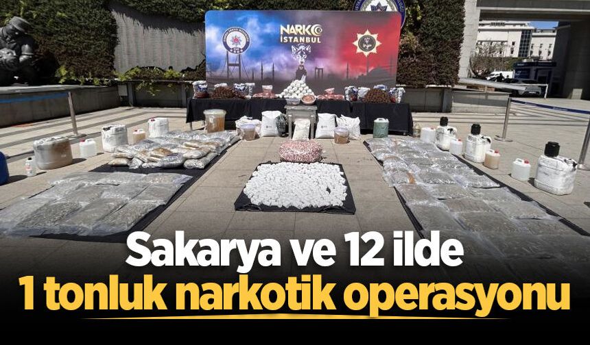 Sakarya ve 12 ilde 1 tonluk narkotik operasyonu