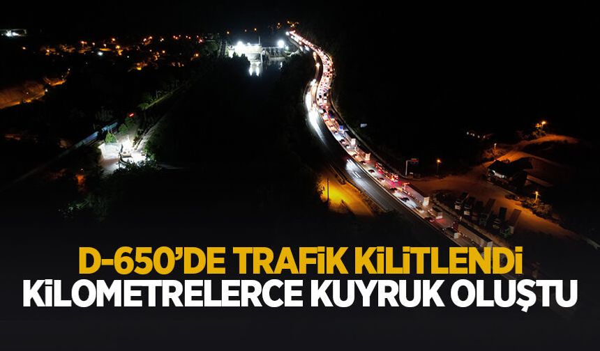 Yol çalışması ve trafik kazası birleşince D-650 karayolu kilitledi