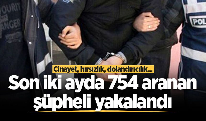 Cinayet, hırsızlık, dolandırıcılık... Son iki ayda 754 aranan şüpheli yakalandı