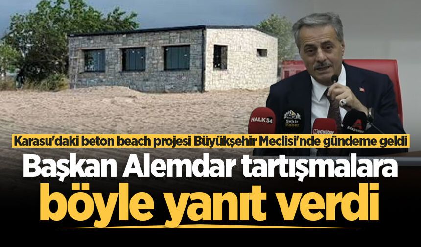 Karasu'daki beton beach projesi Büyükşehir Meclisi'nde gündeme geldi! Başkan Alemdar tartışmalara böyle yanıt verdi