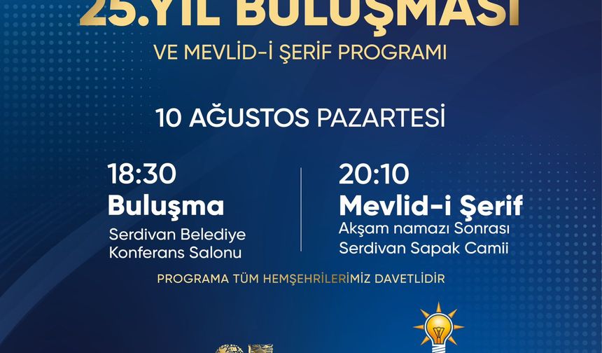 AK Parti Sakarya’da 25. yıl buluşması düzenlenecek