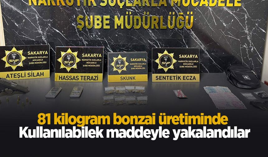 81 kilogram bonzai üretiminde kullanılabilek maddeyle yakalandılar