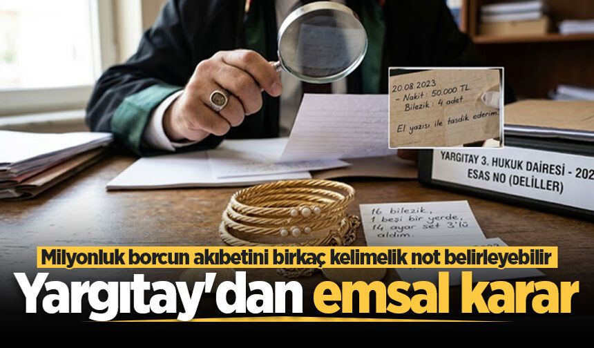 Yargıtay’dan emsal karar: Milyonluk borcun akıbetini birkaç kelimelik not belirleyebilir