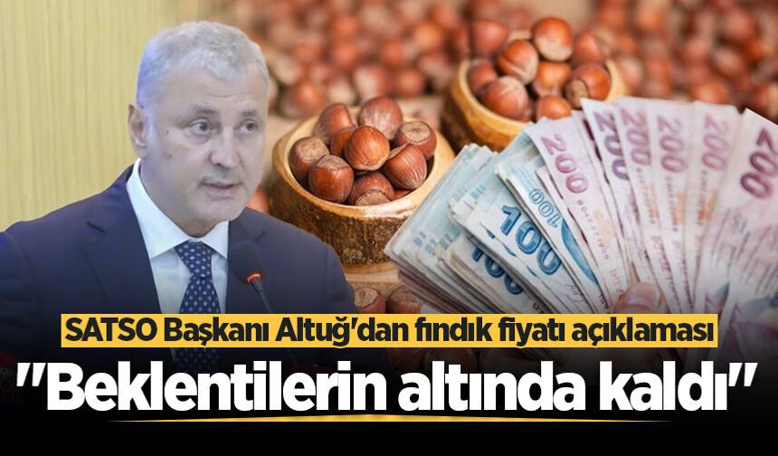 SATSO Başkanı Altuğ'dan fındık fiyatı açıklaması: "Beklentilerin altında kaldı"