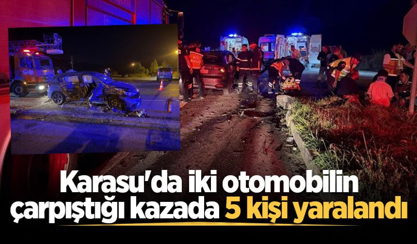 Karasu'da iki otomobil çarpıştı: 5 yaralı